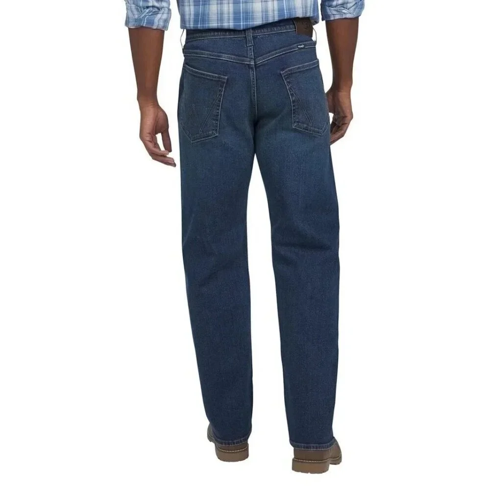 Wrangler Regular Fit Straight Leg Men's Jeans 34X34 Blue Denim Cotton N0068